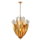 Arabela Lighting 85132-9 Antique Gold Leaf 36''  Callista Chandelier In  Antique Gold Leaf With Clear Crytal Image 1