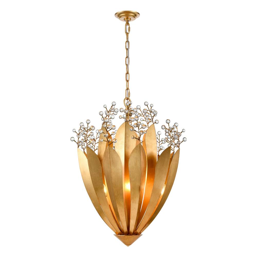 Arabela Lighting 85132-9 Antique Gold Leaf 36''  Callista Chandelier In  Antique Gold Leaf With Clear Crytal Image 1