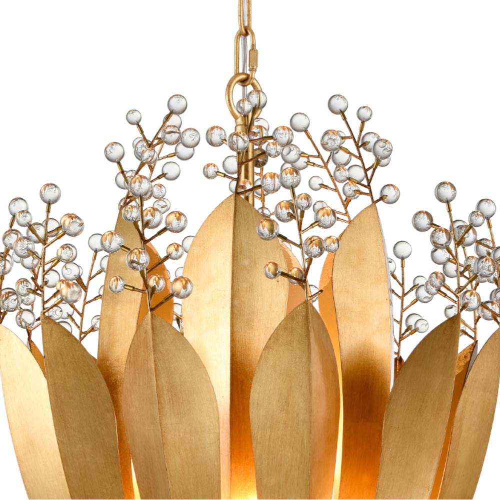 Arabela Lighting 85132-9 Antique Gold Leaf 36''  Callista Chandelier In  Antique Gold Leaf With Clear Crytal Image 6