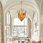 Arabela Lighting 85132-9 Antique Gold Leaf 36''  Callista Chandelier In  Antique Gold Leaf With Clear Crytal Image 3