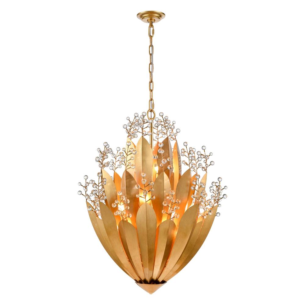Arabela Lighting 85133-16 Antique Gold Leaf 42''  Callista Chandelier In  Antique Gold Leaf With Clear Crytal Image 1