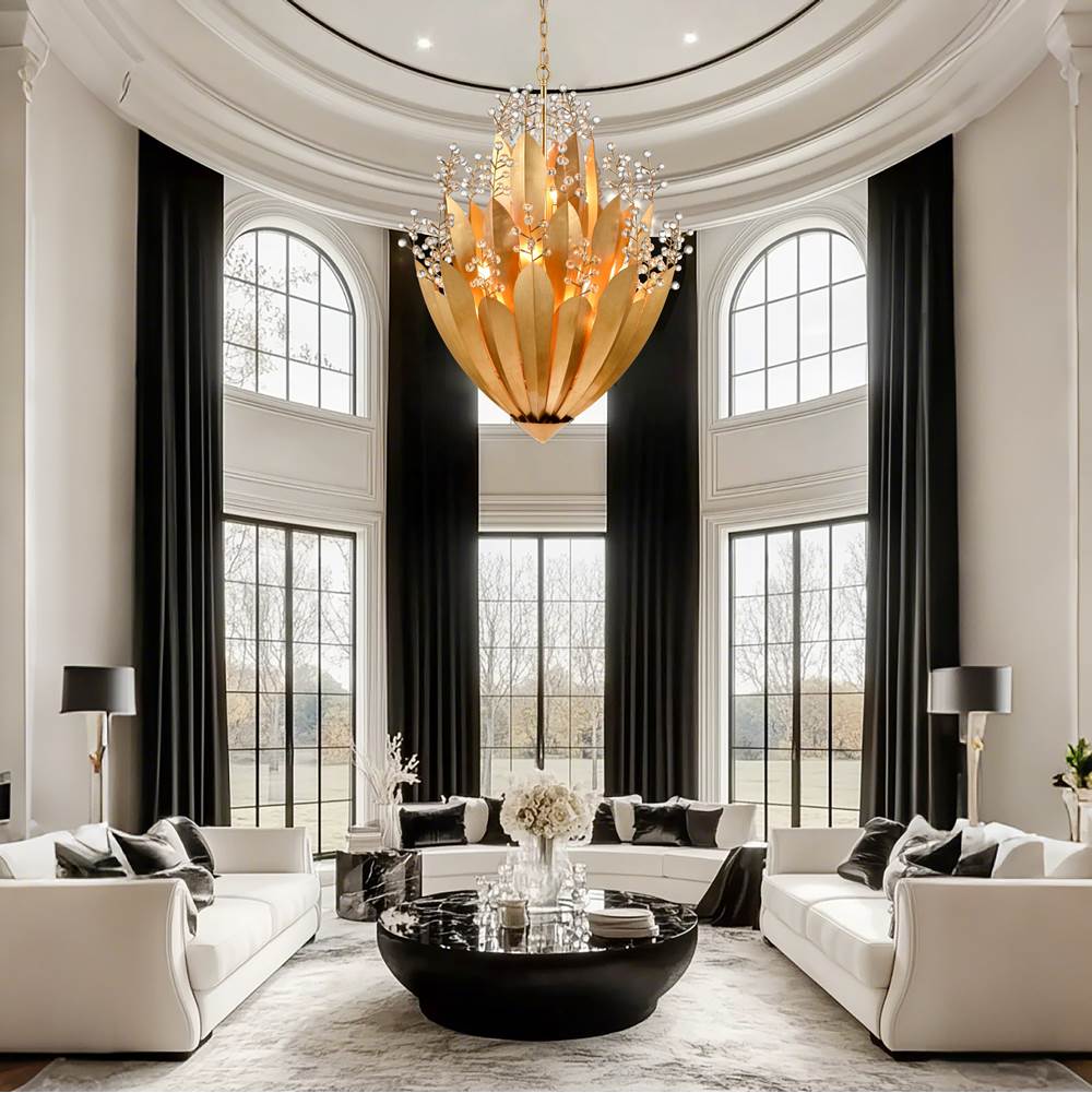 Arabela Lighting 85133-16 Antique Gold Leaf 42''  Callista Chandelier In  Antique Gold Leaf With Clear Crytal Image 3