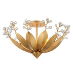Arabela Lighting 85134-5 Antique Gold Leaf 13''  Callista Semi Flushmount In  Antique Gold Leaf With Clear Crytal Image 1