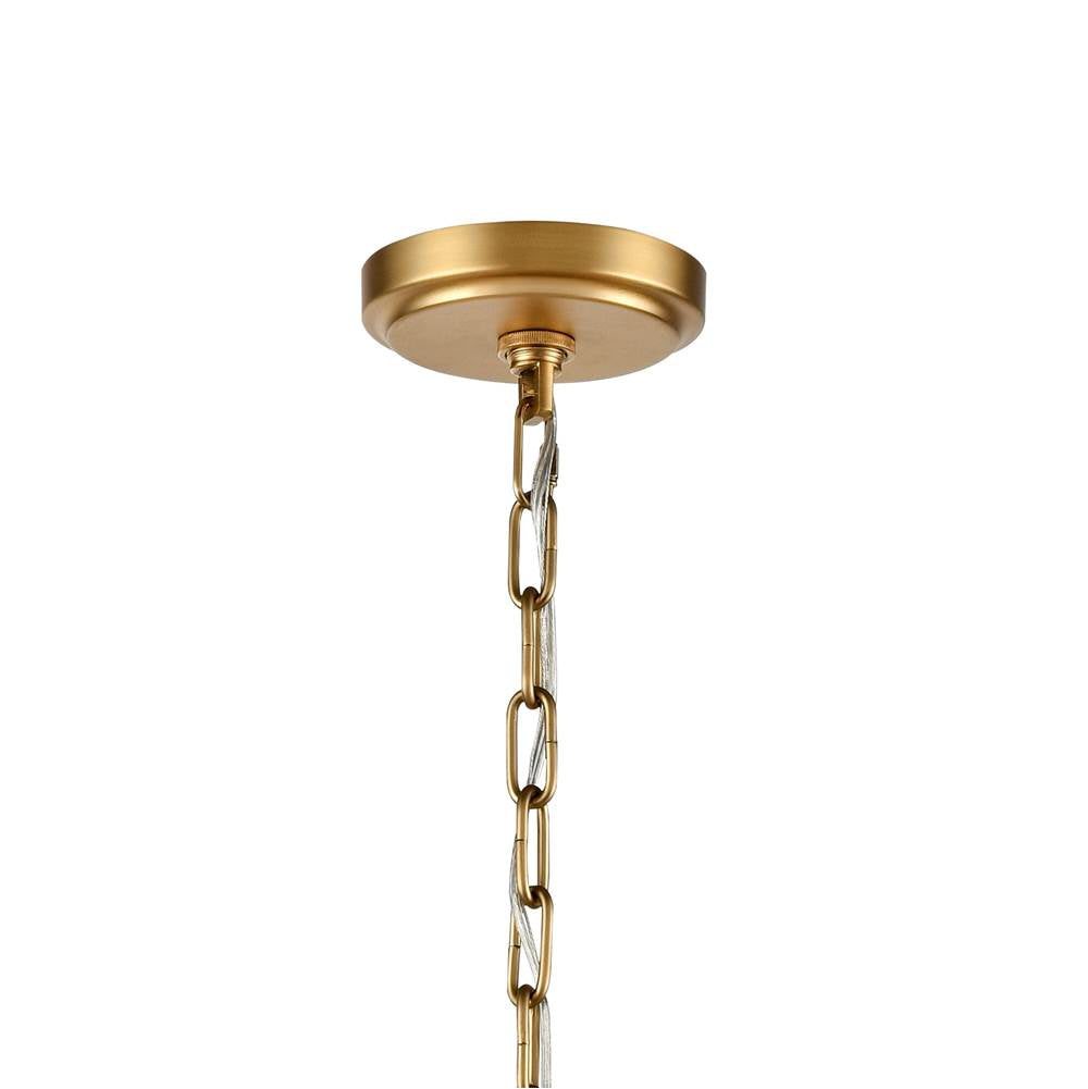 Arabela Lighting 85141-6 Natural Brass 27'' French Country Chandelier In Natural Brass With Natural Solid Wood Center Column Image 4