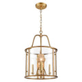 Arabela Lighting 85143-3 Natural Brass 21'' French Country Landern Pendant In Natural Brass With Natural Solid Wood Center Column Image 1