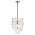 Arabela Lighting 85161-5 Lacquered Gold 21''  Fire And Ice  Chandelier In Lacquered Gold With Textured Clear Glass Image 1