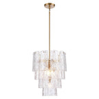 Arabela Lighting 85161-5 Lacquered Gold 21''  Fire And Ice  Chandelier In Lacquered Gold With Textured Clear Glass Image 1