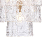 Arabela Lighting Fire And Ice 21''  Fire And Ice  Chandelier In Lacquered Gold With Textured Clear Glass