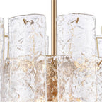 Arabela Lighting 85161-5 Lacquered Gold 21''  Fire And Ice  Chandelier In Lacquered Gold With Textured Clear Glass Image 4
