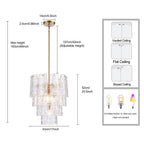 Arabela Lighting 85161-5 Lacquered Gold 21''  Fire And Ice  Chandelier In Lacquered Gold With Textured Clear Glass Image 2