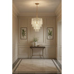 Arabela Lighting 85161-5 Lacquered Gold 21''  Fire And Ice  Chandelier In Lacquered Gold With Textured Clear Glass Image 3