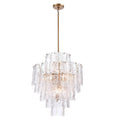 Arabela Lighting 85162-13 Lacquered Gold 29''  Fire And Ice  Chandelier In Lacquered Gold With Textured Clear Glass Image 1