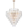 Arabela Lighting 85163-21 Lacquered Gold 37''  Fire And Ice  Chandelier In Lacquered Gold With Textured Clear Glass Image 1