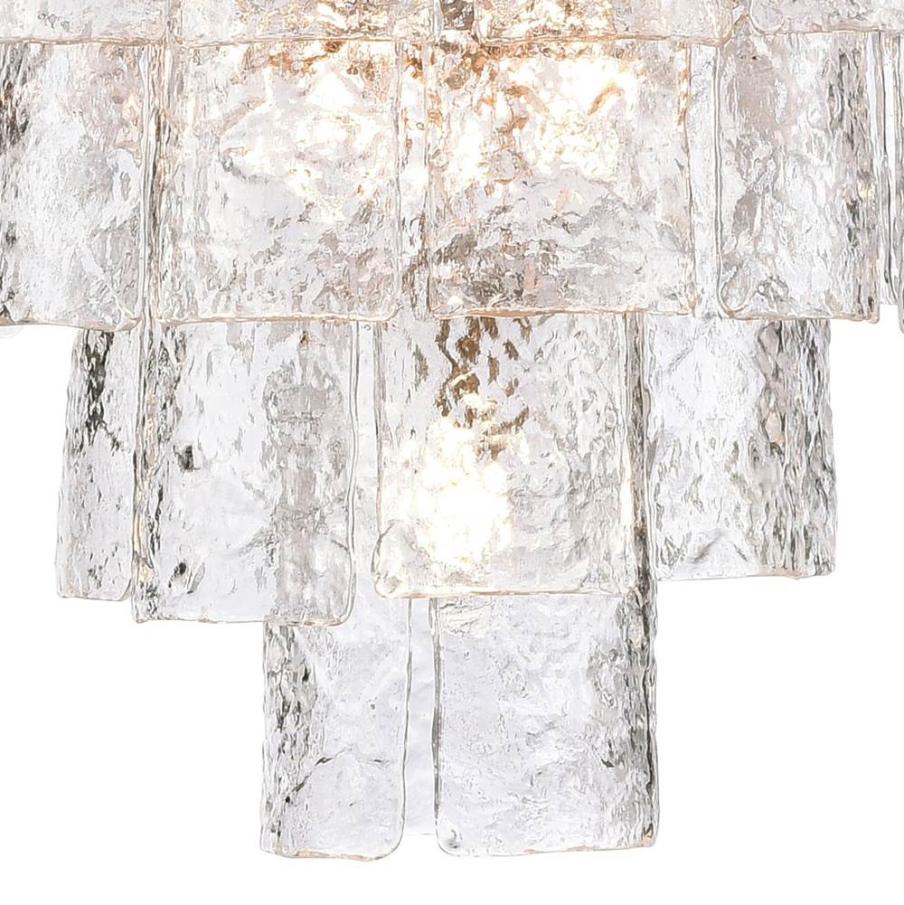 Arabela Lighting 85163-21 Lacquered Gold 37''  Fire And Ice  Chandelier In Lacquered Gold With Textured Clear Glass Image 6