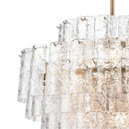 Arabela Lighting 85163-21 Lacquered Gold 37''  Fire And Ice  Chandelier In Lacquered Gold With Textured Clear Glass Image 4