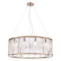 Arabela Lighting 85171-12 Lacquered Gold 32'' Boundaries Pendant In Lacquered Gold With Clear Textured Glass Strips Image 1