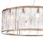 Arabela Lighting Boundaries 32'' Boundaries Pendant In Lacquered Gold With Clear Textured Glass Strips