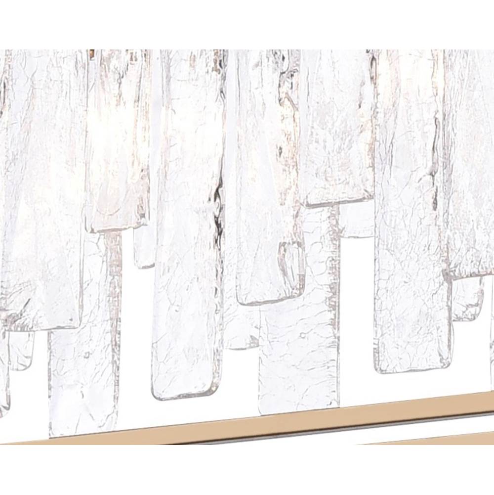 Arabela Lighting 85171-12 Lacquered Gold 32'' Boundaries Pendant In Lacquered Gold With Clear Textured Glass Strips Image 5