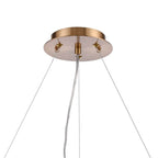 Arabela Lighting 85171-12 Lacquered Gold 32'' Boundaries Pendant In Lacquered Gold With Clear Textured Glass Strips Image 4