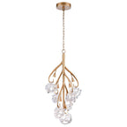 Arabela Lighting 85181-7 Antique Gold Leaf 34'' Freeform Chandelier In Antique Gold  With Clear Art Glass Spheres Image 1