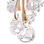 Arabela Lighting Freeform 34'' Freeform Chandelier In Antique Gold  With Clear Art Glass Spheres