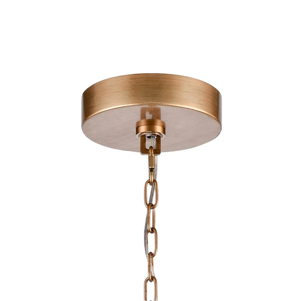 Arabela Lighting 85181-7 Antique Gold Leaf 34'' Freeform Chandelier In Antique Gold  With Clear Art Glass Spheres Image 4