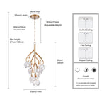Arabela Lighting 85181-7 Antique Gold Leaf 34'' Freeform Chandelier In Antique Gold  With Clear Art Glass Spheres Image 2