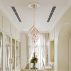 Arabela Lighting 85181-7 Antique Gold Leaf 34'' Freeform Chandelier In Antique Gold  With Clear Art Glass Spheres Image 3