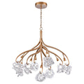 Arabela Lighting 85182-9 Antique Gold Leaf 37'' Freeform Chandelier In Antique Gold  With Clear Art Glass Spheres Image 1
