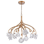 Arabela Lighting 85182-9 Antique Gold Leaf 37'' Freeform Chandelier In Antique Gold  With Clear Art Glass Spheres Image 1