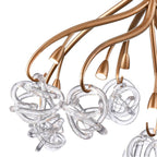 Arabela Lighting Freeform 37'' Freeform Chandelier In Antique Gold  With Clear Art Glass Spheres