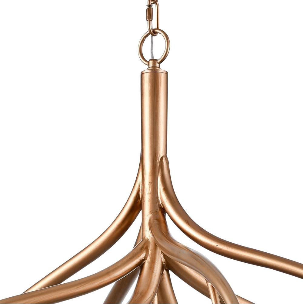 Arabela Lighting 85182-9 Antique Gold Leaf 37'' Freeform Chandelier In Antique Gold  With Clear Art Glass Spheres Image 6