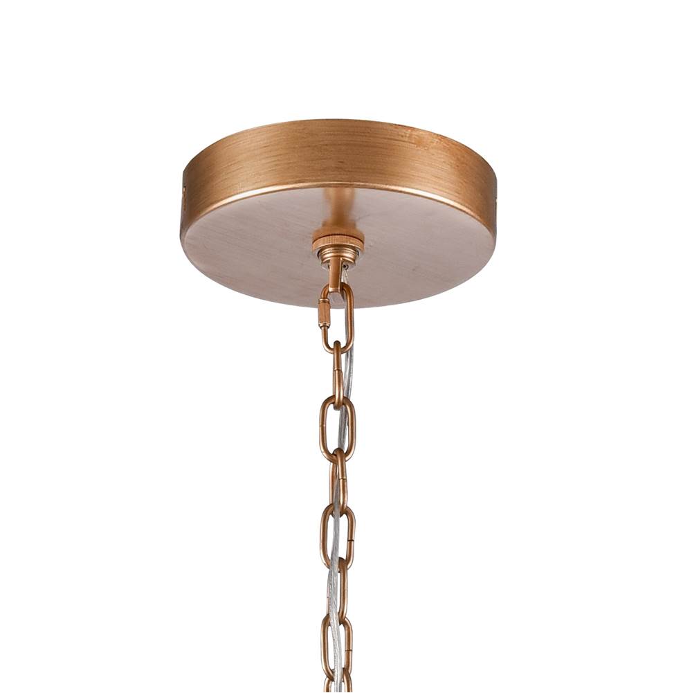 Arabela Lighting 85182-9 Antique Gold Leaf 37'' Freeform Chandelier In Antique Gold  With Clear Art Glass Spheres Image 4