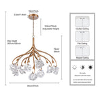 Arabela Lighting 85182-9 Antique Gold Leaf 37'' Freeform Chandelier In Antique Gold  With Clear Art Glass Spheres Image 2