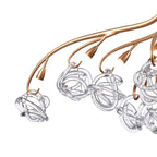 Arabela Lighting Freeform 57'' Freeform Chandelier In Antique Gold  With Clear Art Glass Spheres