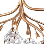 Arabela Lighting 85183-11 Antique Gold Leaf 57'' Freeform Chandelier In Antique Gold  With Clear Art Glass Spheres Image 6