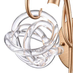 Arabela Lighting Freeform 14'' Freeform Wall Sconce In Antique Gold  With Clear Art Glass Spheres