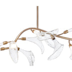 Arabela Lighting Calla 60'' Calla Linear Chandelier In Natural Brass  With Clear Hand-formed Glass Flowers