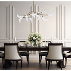 Arabela Lighting 85191-11 Natural Brass 60'' Calla Linear Chandelier In Natural Brass  With Clear Hand-formed Glass Flowers Image 3