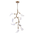 Arabela Lighting 85192-8 Natural Brass 52'' Calla  Chandelier In Natural Brass  With Clear Hand-formed Glass Flowers Image 1