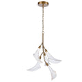 Arabela Lighting 85193-5 Natural Brass 33'' Calla  Chandelier In Natural Brass  With Clear Hand-formed Glass Flowers Image 1