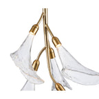 Arabela Lighting Calla 33'' Calla  Chandelier In Natural Brass  With Clear Hand-formed Glass Flowers
