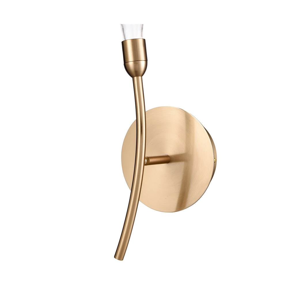 Arabela Lighting Calla 20.5'' Calla  Wall Sconce In Natural Brass  With Clear Hand-formed Glass Flowers