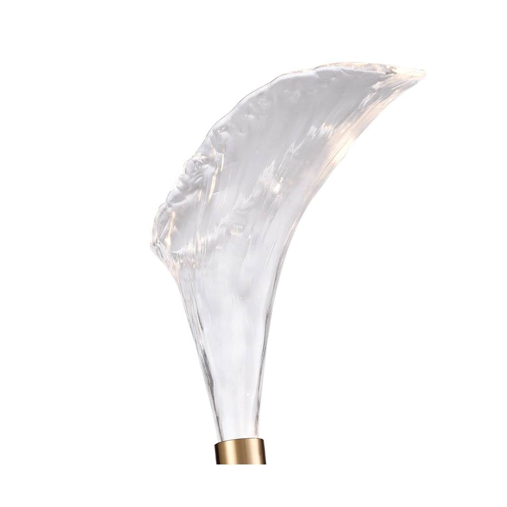 Arabela Lighting 85194-1 Natural Brass 20.5'' Calla  Wall Sconce In Natural Brass  With Clear Hand-formed Glass Flowers Image 4
