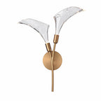 Arabela Lighting 85195-2 Satin Brass 27'' Calla  Sconce In Natural Brass  With Clear Hand-formed Glass Flowers Image 1