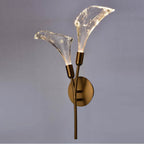 Arabela Lighting 85195-2 Satin Brass 27'' Calla  Sconce In Natural Brass  With Clear Hand-formed Glass Flowers Image 4