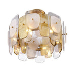 Arabela Lighting 85200-6 Lacquered Gold 24'' Strata Semi Flush In Lacquered Gold With Layers Of Clear, Frosted, And Gold-leafed Glass Image 6