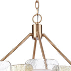 Arabela Lighting 85201-8 Lacquered Gold 29'' Strata Chandelier In Lacquered Gold With Layers Of Clear, Frosted, And Gold-leafed Glass Image 5