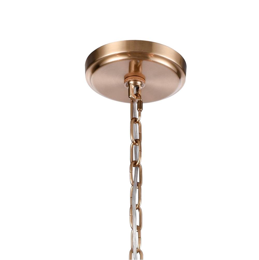 Arabela Lighting 85201-8 Lacquered Gold 29'' Strata Chandelier In Lacquered Gold With Layers Of Clear, Frosted, And Gold-leafed Glass Image 4