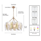 Arabela Lighting 85201-8 Lacquered Gold 29'' Strata Chandelier In Lacquered Gold With Layers Of Clear, Frosted, And Gold-leafed Glass Image 2